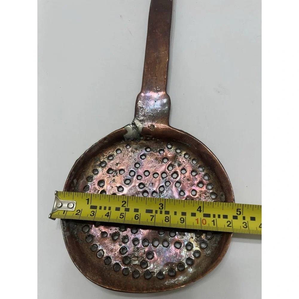 Vintage Copper Skimmer And Ladle Handmade Rustic Farmhouse Decor Large 17